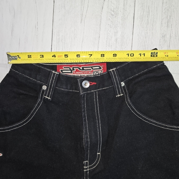 Vintage JNCO 1057 Black Wide Leg Jeans Size 7 Like New! - Picture 3 of 6